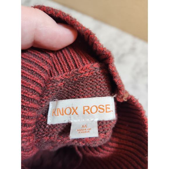 Knox Rose Women's Red Solid‎ Mock Neck Long Sleeve Pullover Sweater Size Medium - Picture 3 of 6